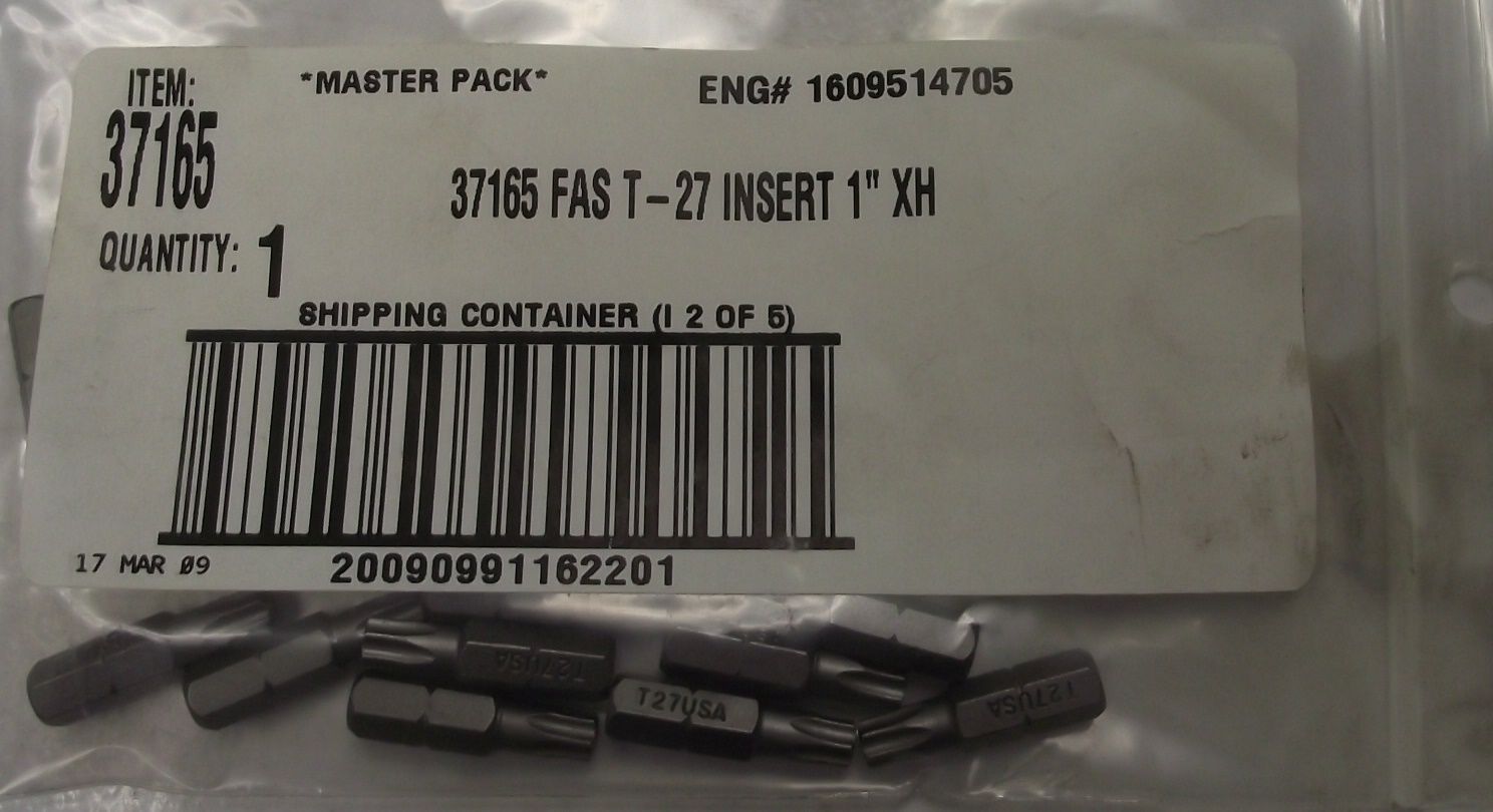 Bosch 37165 TX27 Torx Extra Hard Screw Tips 10pc USA