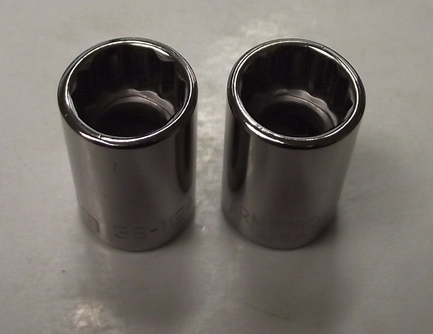 Armstrong 38-112A 3/8" Drive 12mm Socket 12pt. 2PCS USA