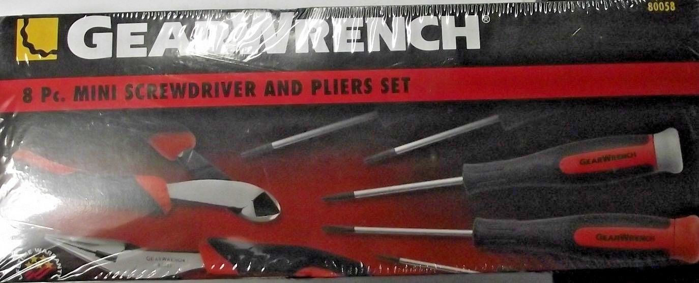 GearWrench 80058 8 Piece Mini Screwdriver And Pliers Set