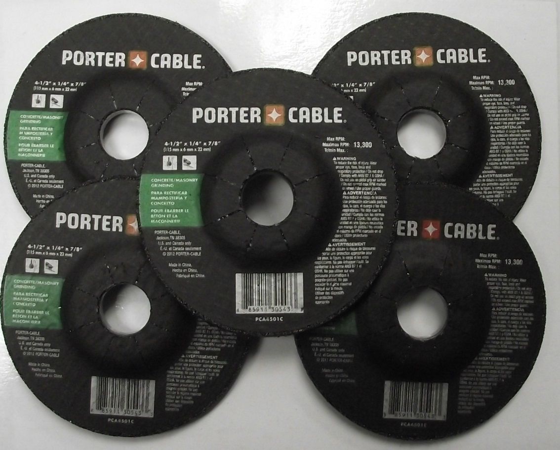 PORTER-CABLE PCA4501C 4-1/2" Concrete Masonry Grinding Wheel 5pcs.