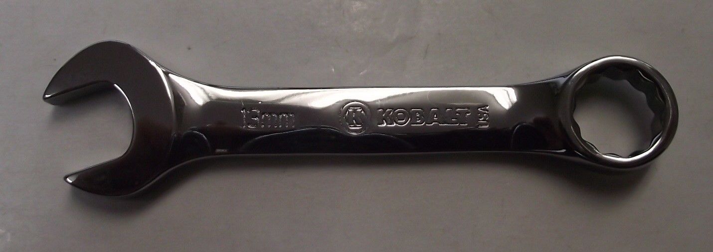 Kobalt 23710 Stubby 13mm Full Polish Combo Wrench USA 12pt.