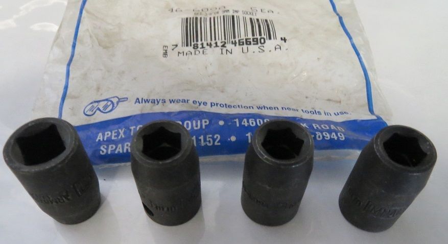 Armstrong 46-609A 9mm 3/8" Drive Impact Socket 6pt. USA 4 Pieces