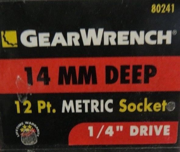 GearWrench 80241 14mm 12 Point 1/4" Drive Socket 2 PKS