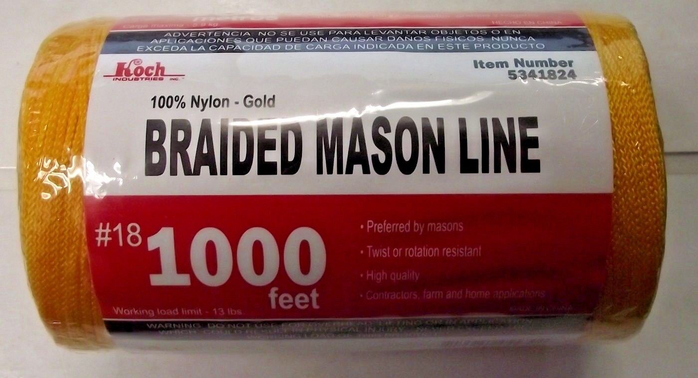 Koch Industries 5341824 Nylon Braided Gold Mason Line #18 By 1000 Feet