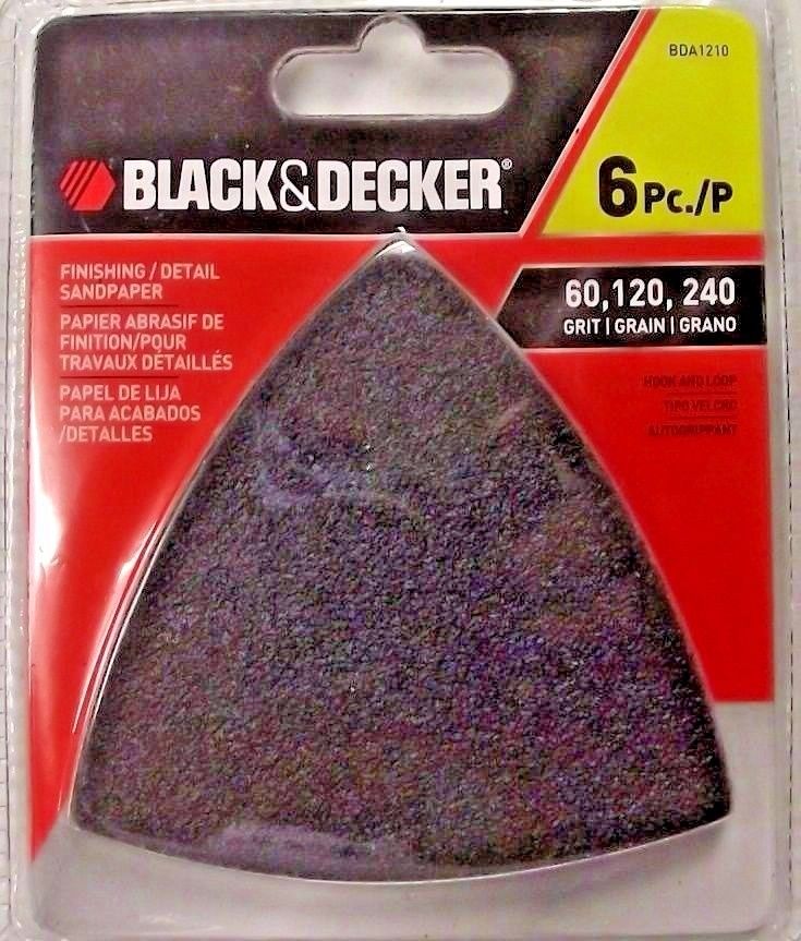 Black & Decker BDA1210 6 Piece Asst. Finishing Detail Sandpaper Hook and Loop