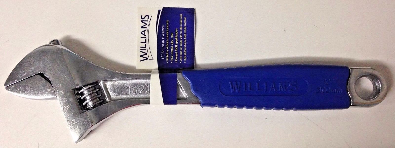 Williams 13212 12" Chrome Adjustable Wrench Comfort Grip