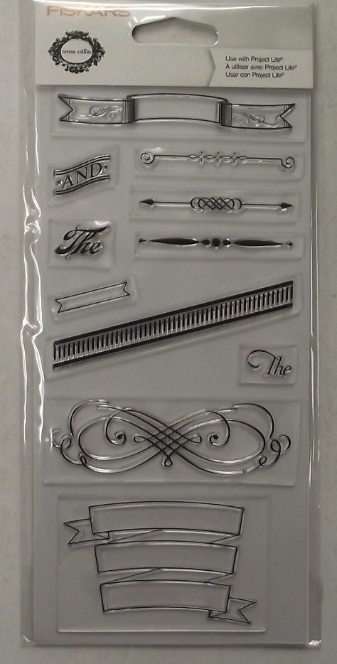 Fiskars 103510-1001 Clear Stamps Teresa Collins Chalk Art Set of 11