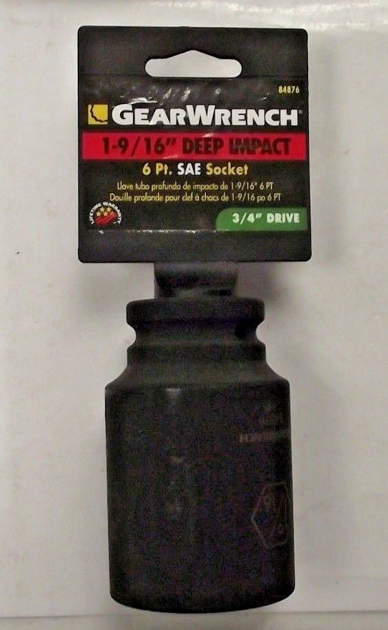 Gearwrench 84876 3/4" Drive 1-9/16" Deep Impact Socket 6 Point
