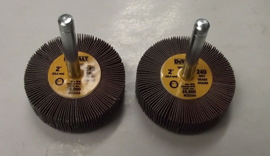 DEWALT DAFE1E2410 2" x 1/2" x 1/4" 240 Grit High Performance Flap Wheel 2pcs.