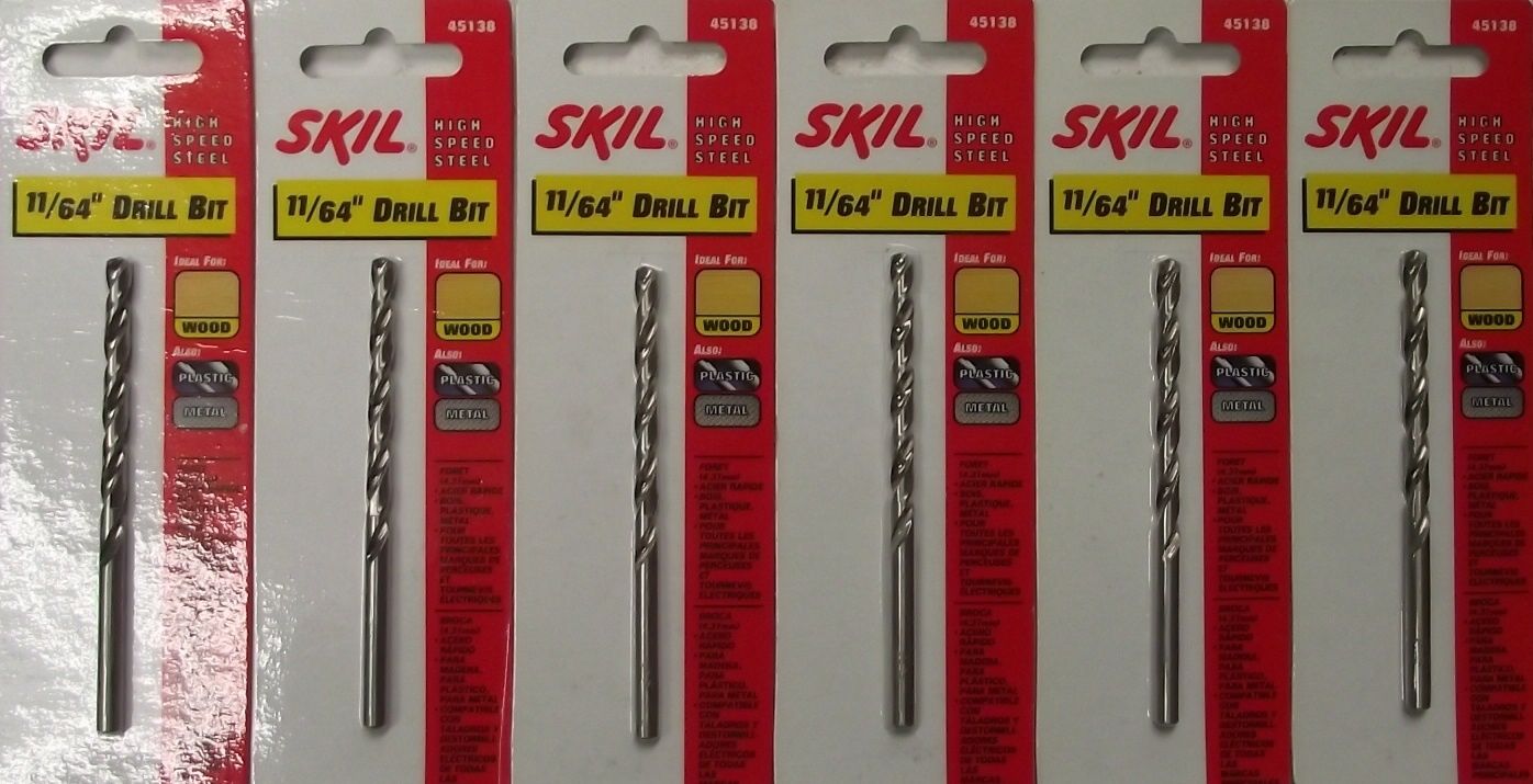 Skil 45138 11/64 Inch HSS Polished Drill Bit 6pcs.