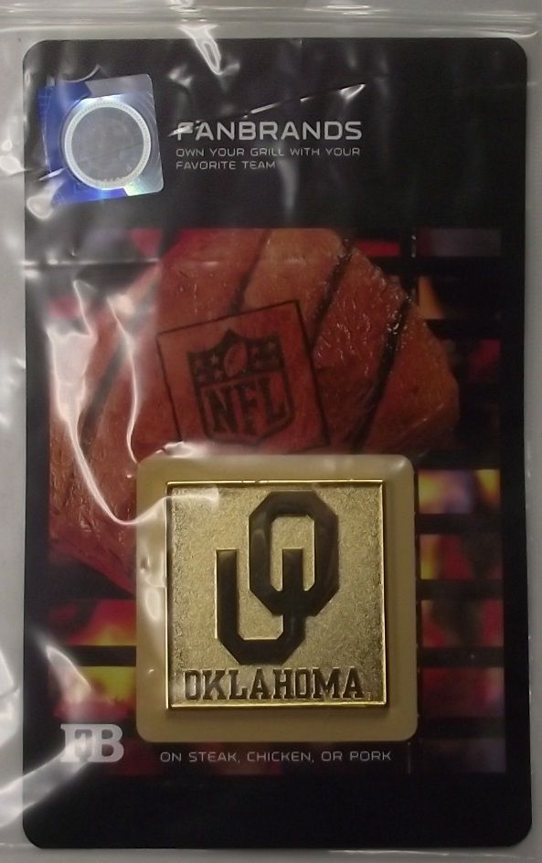 NCAA 10116 Oklahoma Sooners Logo Branding Plate FanBrand Barbecue Grill