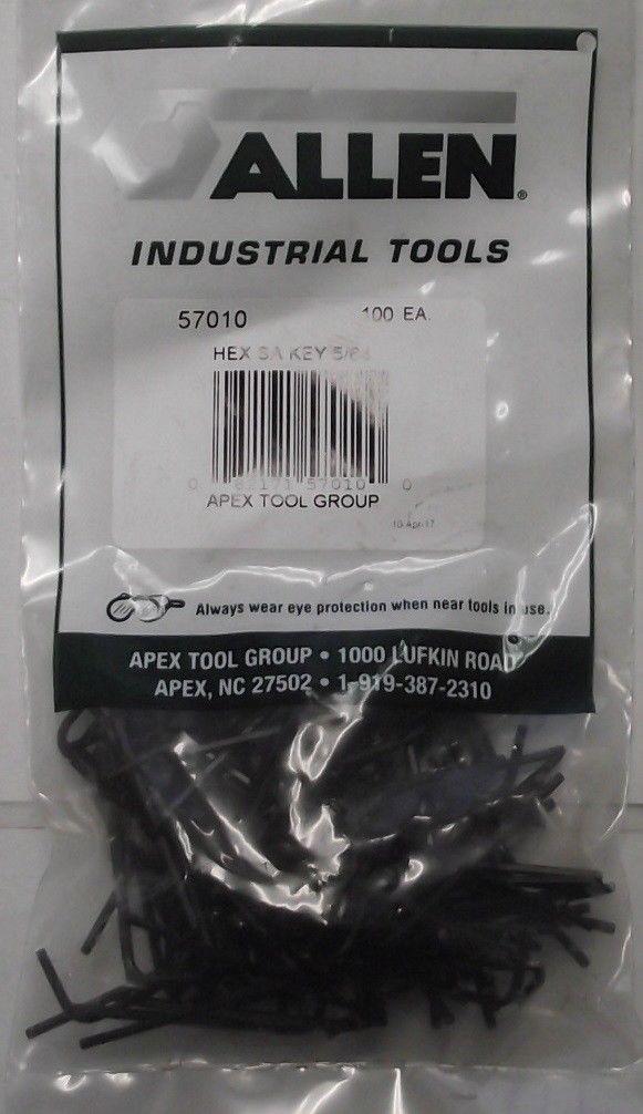 Allen 57010 5/64" Short Arm Hex Key (Pack of 100) USA