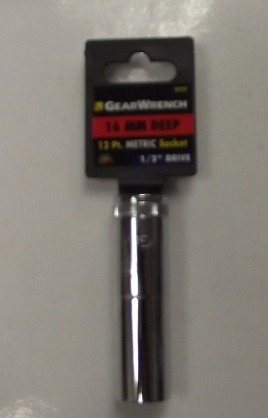 GearWrench 80787 1/2" Drive 12 Point Deep Metric Socket 16mm