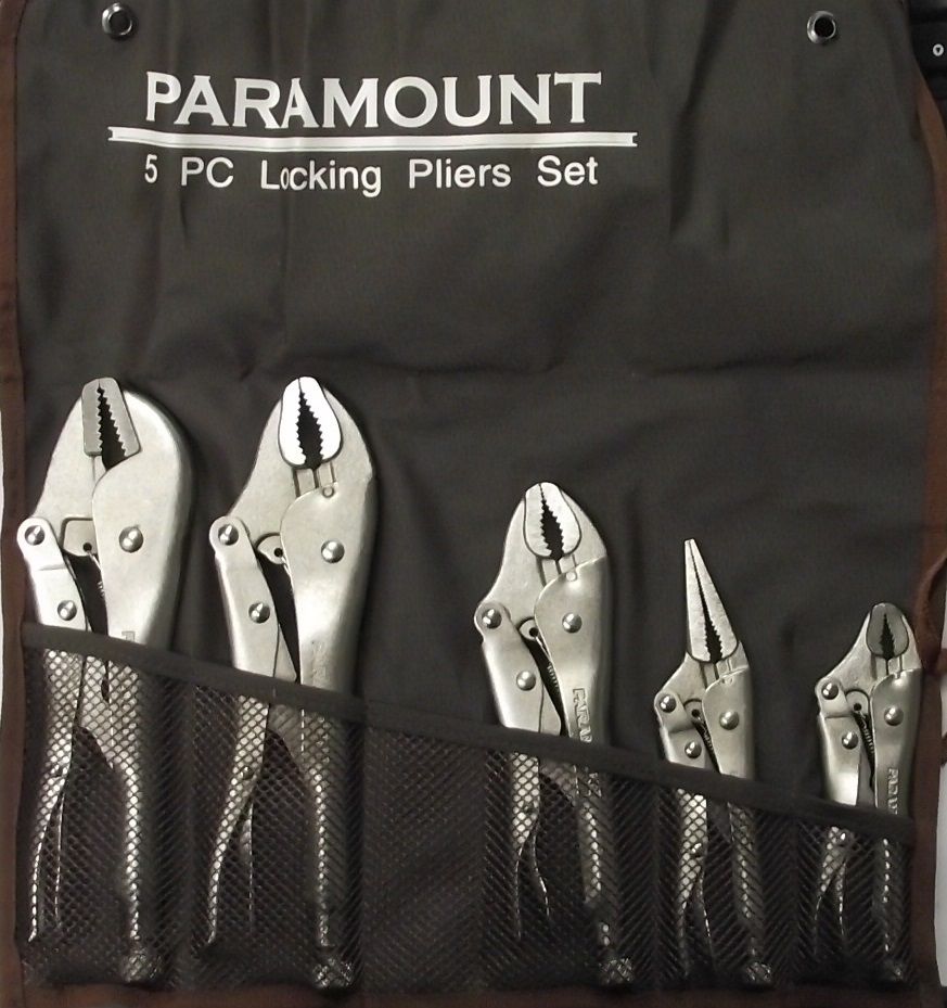 Paramount 89696512 5 Piece Locking Plier Set Kit Roll