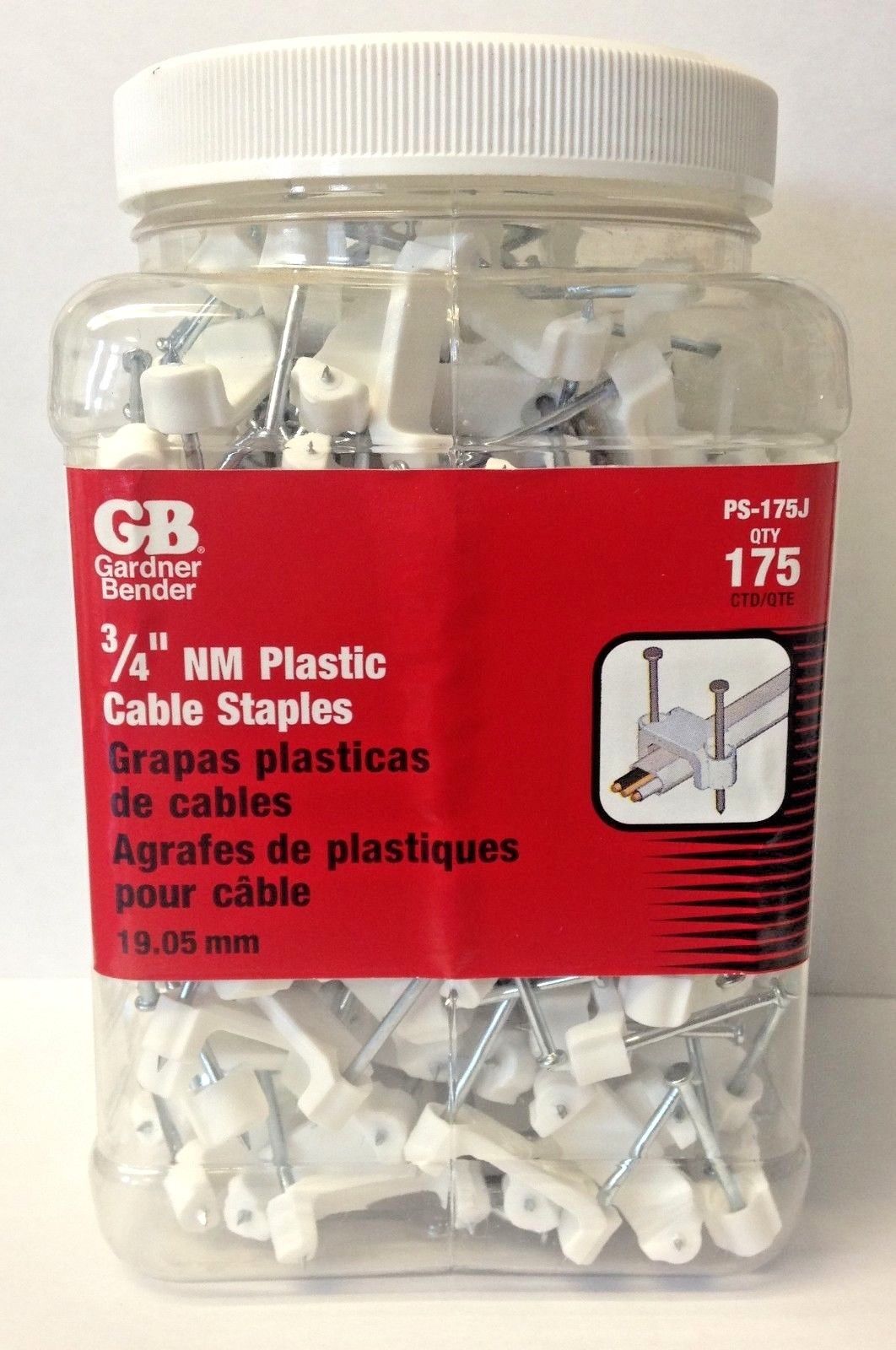 Gardner Bender PS-175J 3/4" NM Plastic Cable Staples Qty 175 USA