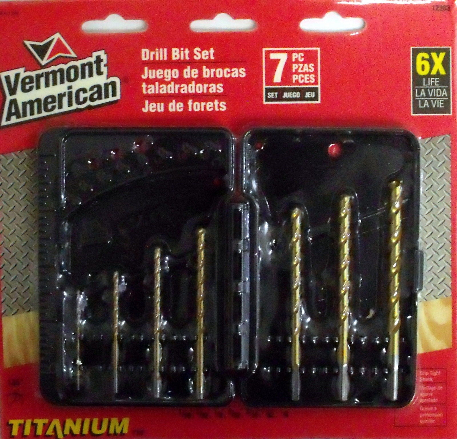 Vermont American 12383 7 Piece Titanium Twist Drill Bit Set 1/16"-1/4" with Case
