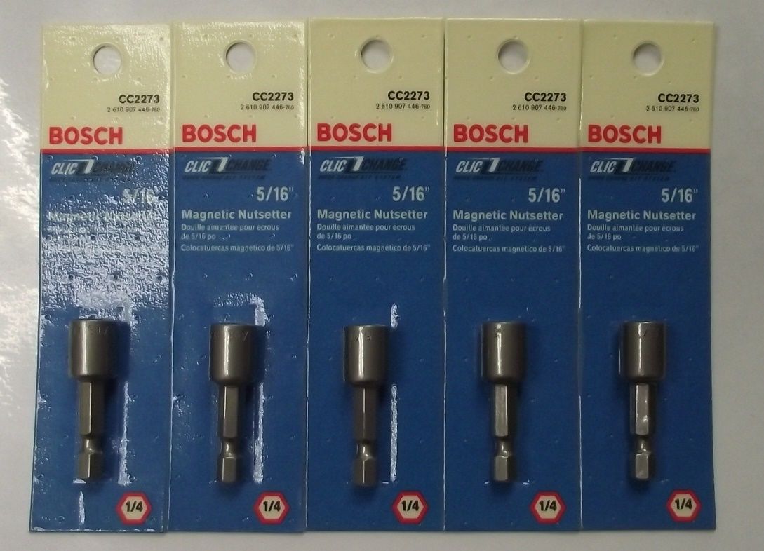 Bosch CC2273 Clic-Change Magnetic Nutsetter 5/16" x 1-5/8" USA 5pcs.