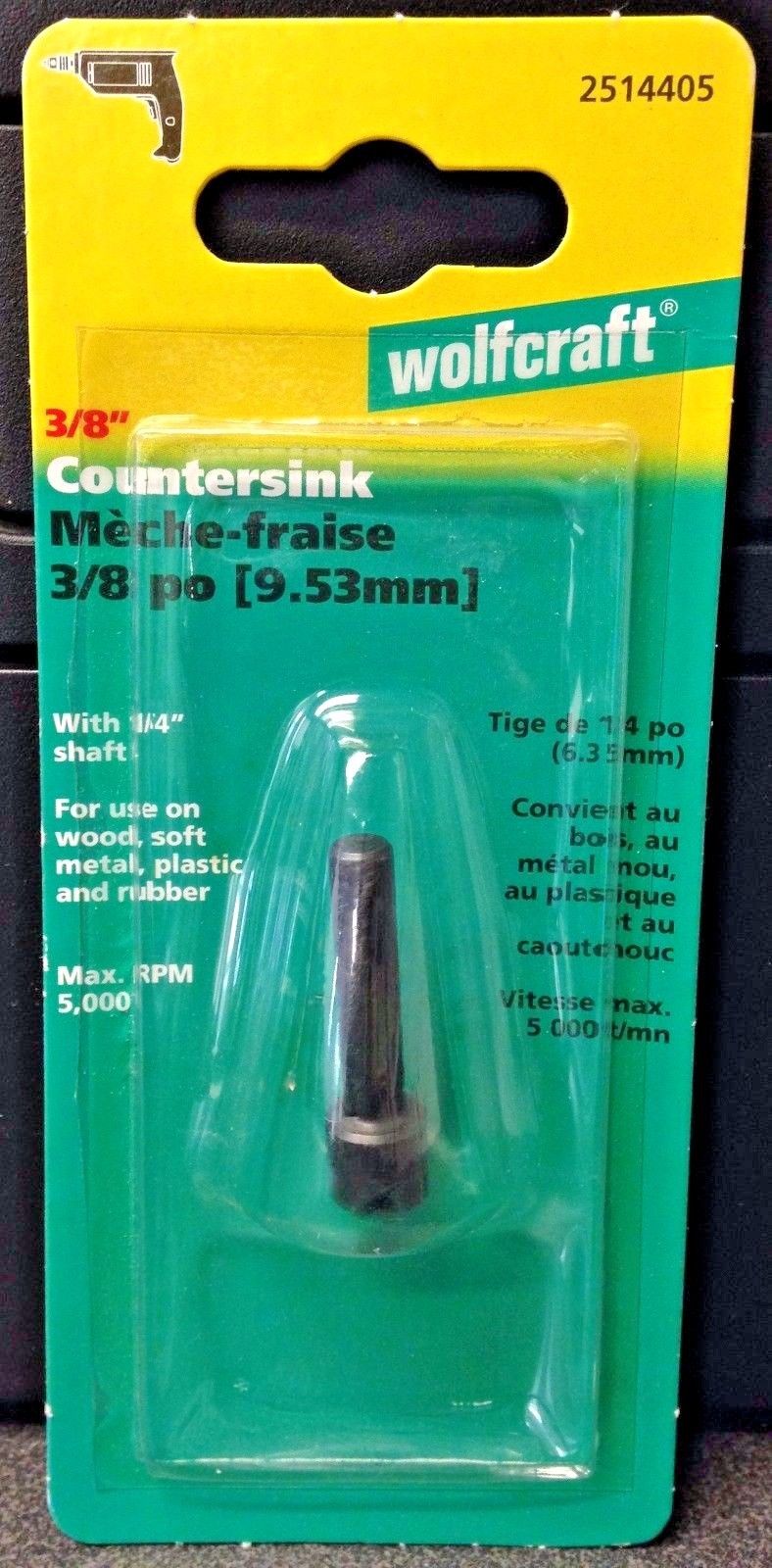 Wolfcraft 2514405 3/8" Countersink With 1/4" Shaft Made In Germany