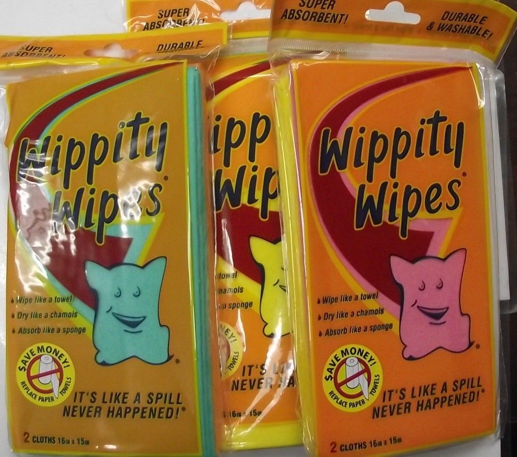 Wippity Wipes Reusable Paper Towels Wet/Dry Chamois Cloth Made in Germany 3packs