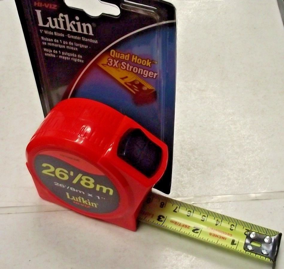 Lufkin HV1048CME 25mm (1") x 8m (26') Hi-Viz® Orange Series 1000 Power Tape