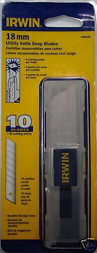 Irwin 2086401-10 18mm Utility Snap Blades 10-10 Packs 100 Blades