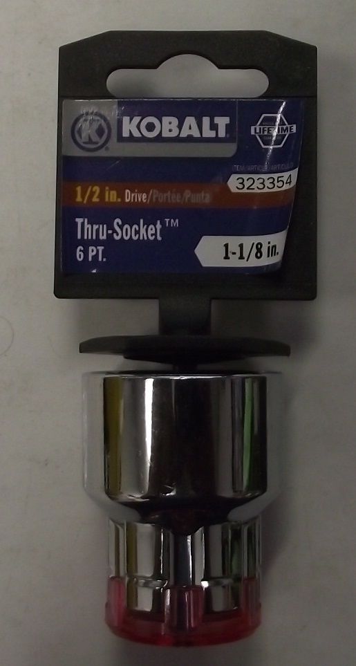 Kobalt 23845 1/2" Drive Thru-Socket 1-1/8" SAE 6 Point Socket