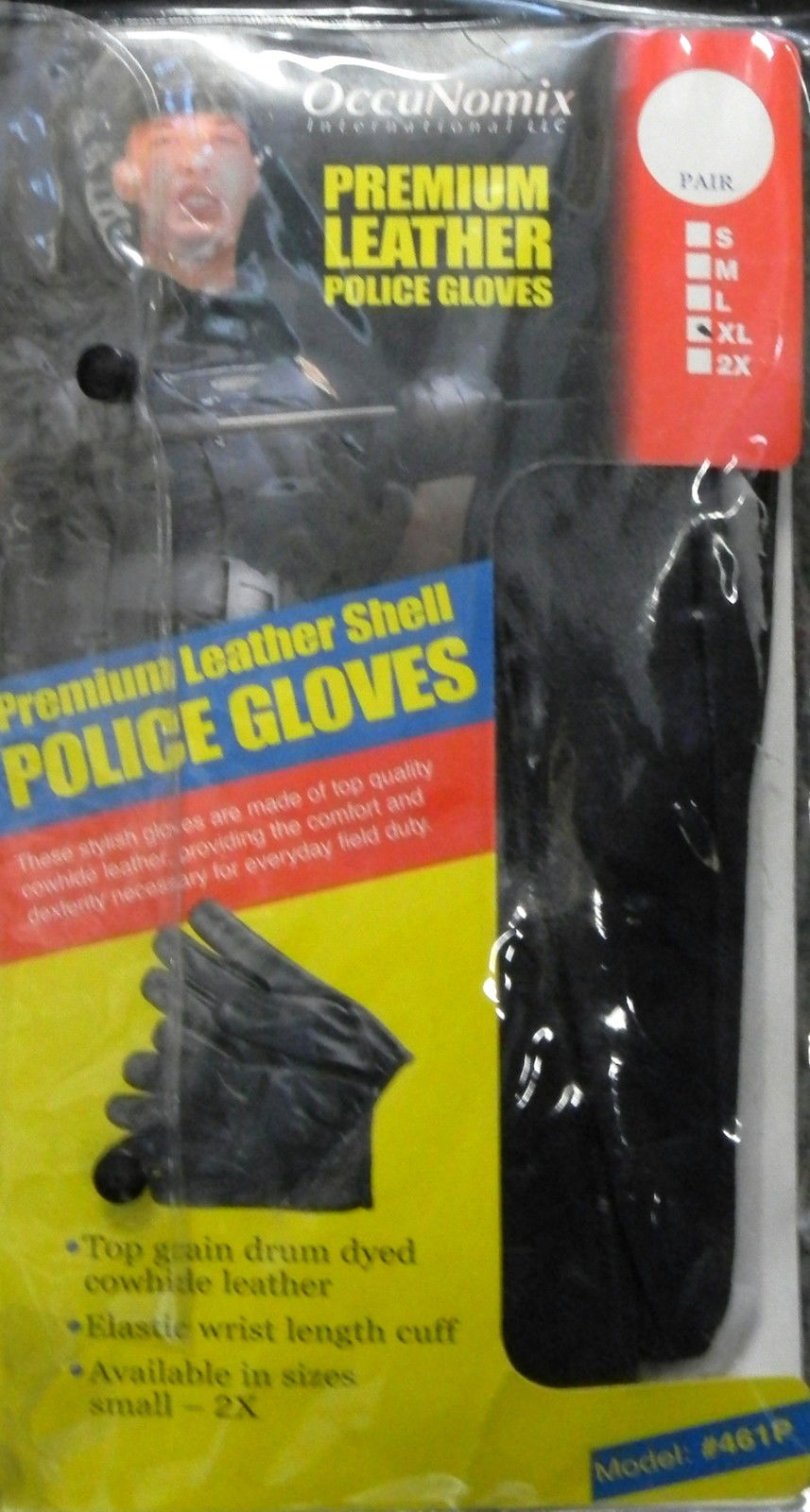 Occunomix Safety OCX-461P XL Premium Leather Police & Security Pair of Gloves