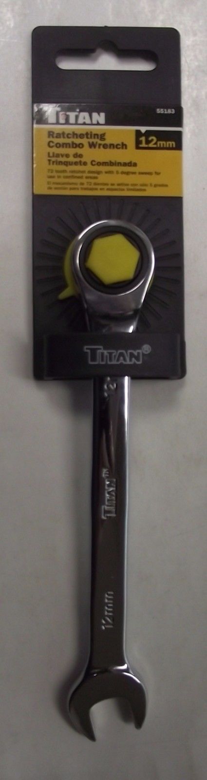 Titan 55183 12mm Ratcheting Combo Wrench 72 Tooth