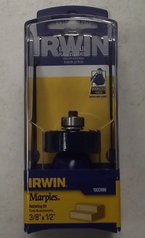 IRWIN 1900988 3/8" x 1/2" Carbide Tipped Rabbetting Router Bit