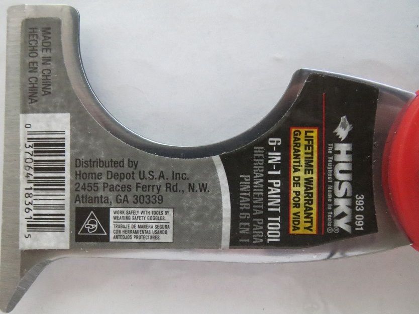 Husky 393 091 6-IN-1 Painter's Tool Scraper Putty