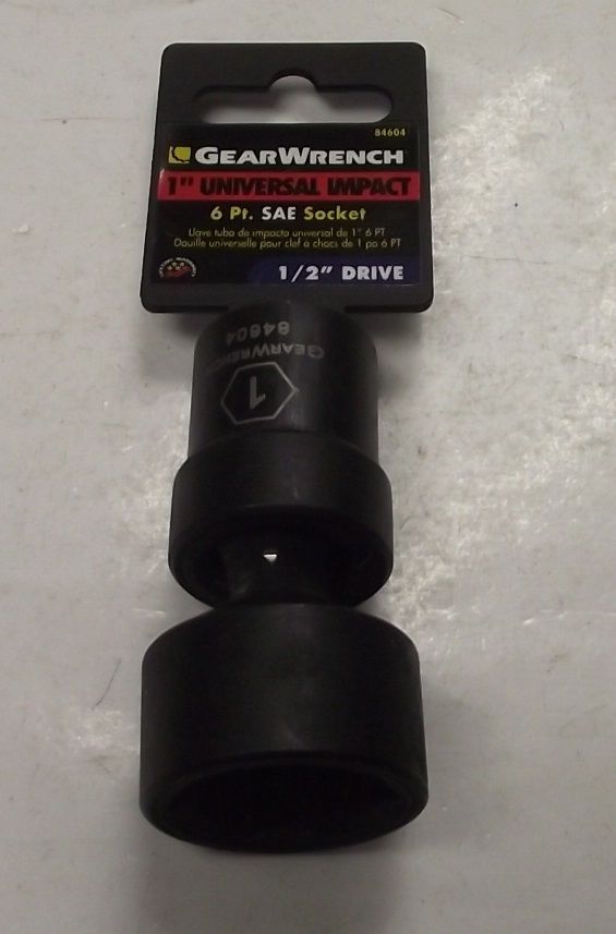 Gearwrench 1" Universal Impact Socket 1/2" Drive 6pt 84604