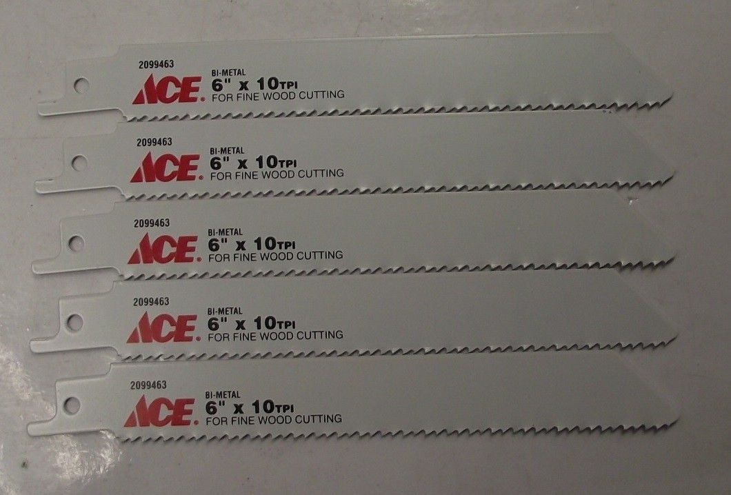 ACE 2099463 6" x 10TPI Bi-Metal Recip Saw Blade 5pc Swiss 2608656172