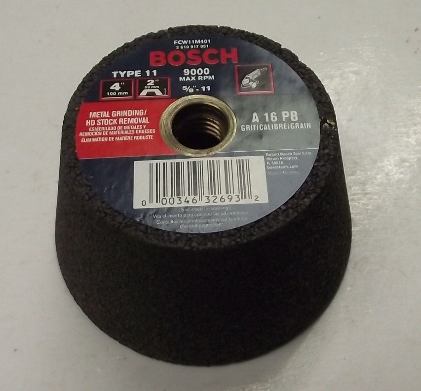 Bosch FCW11M401 4" x 2" x 5/8"-11 Metal Grinding Stock Removal Wheel Germany