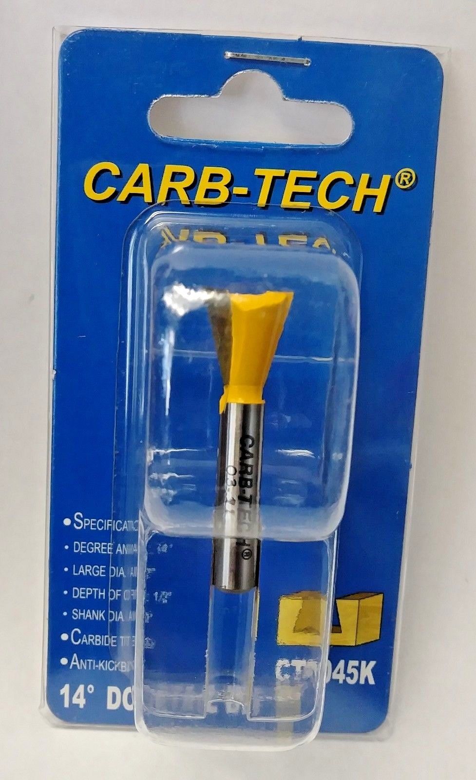 Carb-Tech CT1045K 14° Carbide Tipped Dovetail Router Bit