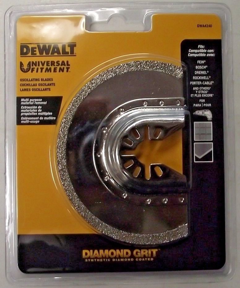 DEWALT DWA4240 Universal Fitment Diamond Grit 3" Half-Moon Oscillating Blade