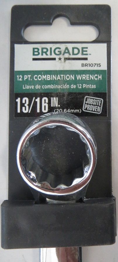 Brigade BR10715 13/16" Full Polish Combination Wrench 12 Point