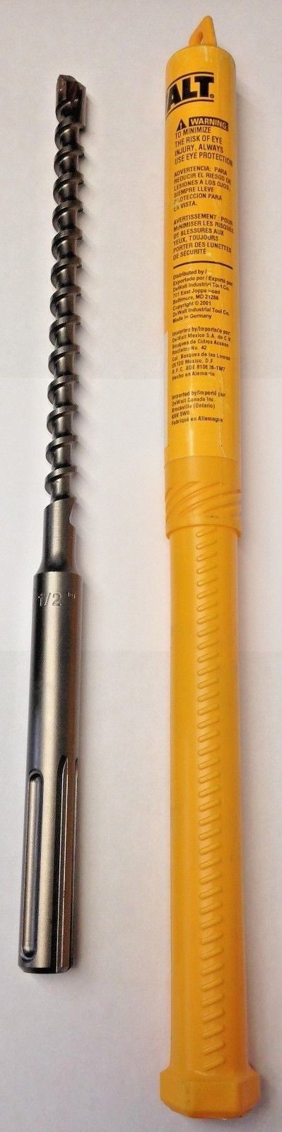 Dewalt DW5803 1/2" x 8" x 13-1/2" 2 Cutter SDS Max Rotary Hammer Drill Bit