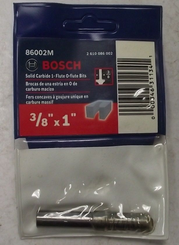Bosch 86002M 3/8 In. x 1 In. Solid Carbide 1-Flute O-Flute Router Bit