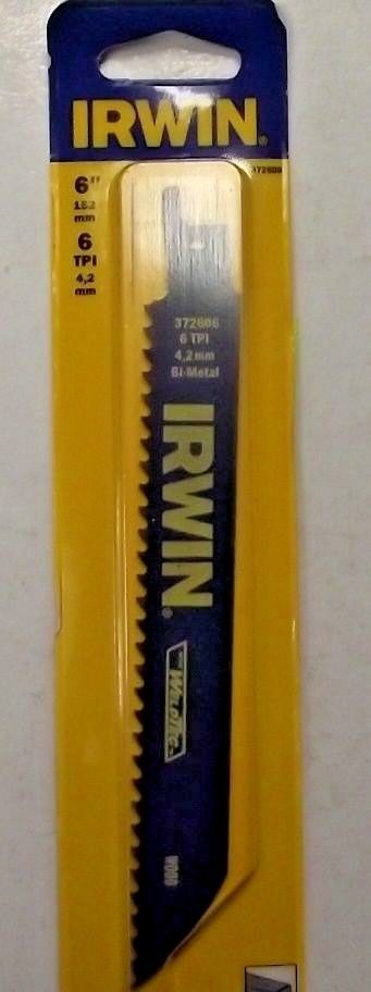 Irwin 372606 6" x 6TPI Wood Cutting Reciprocating Saw Blade USA
