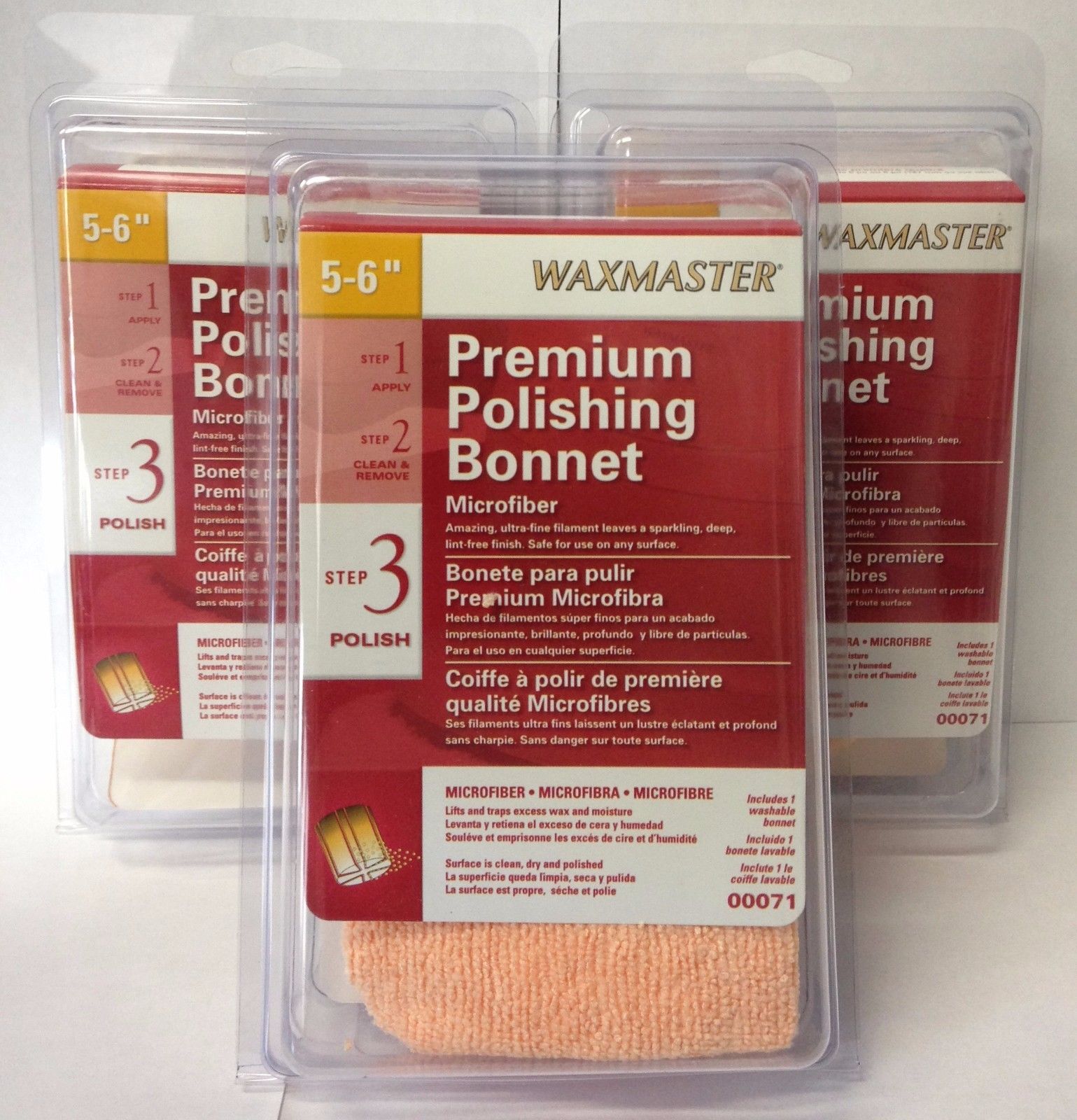 Waxmaster 00071 5-6" Microfiber Premium Polishing Bonnet 3PKS