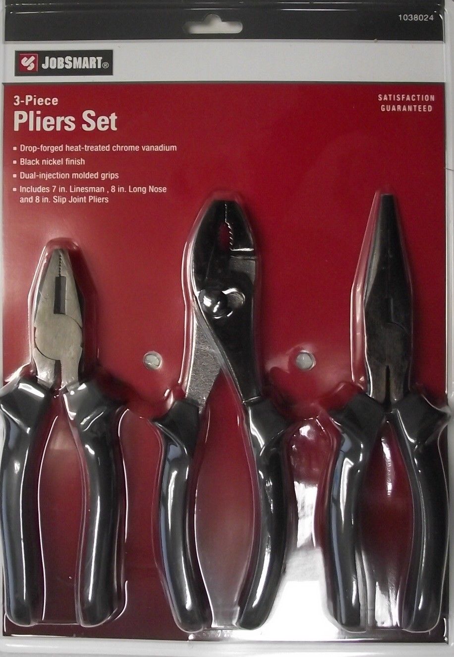 JobSmart 1038024 3 Piece Pliers Set