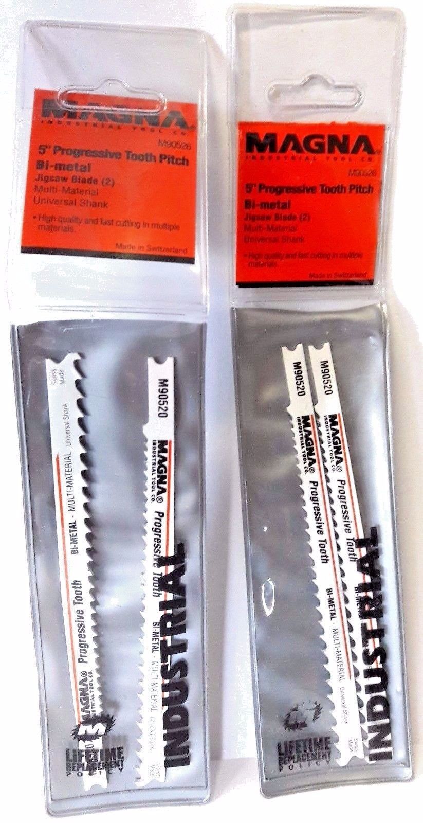 Magna M90526 5" Bi-Metal Progressive Tooth Jig Saw Blades U-Shank 2-2 Packs