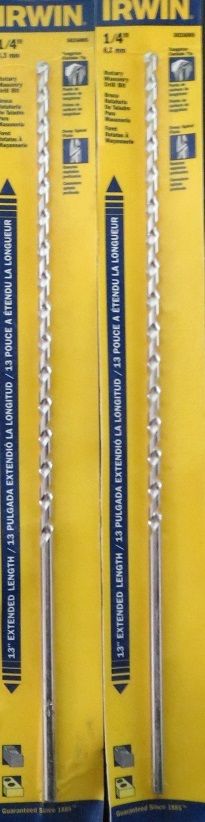 Irwin 5026005 1/4" X 13" Rotary Masonry Drill Bit 2 Packs