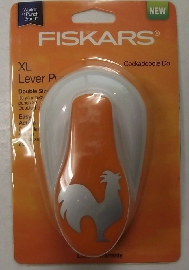 Fiskars Crafts 100050-1001 Lever Punch X-Large Cockadoodle Do