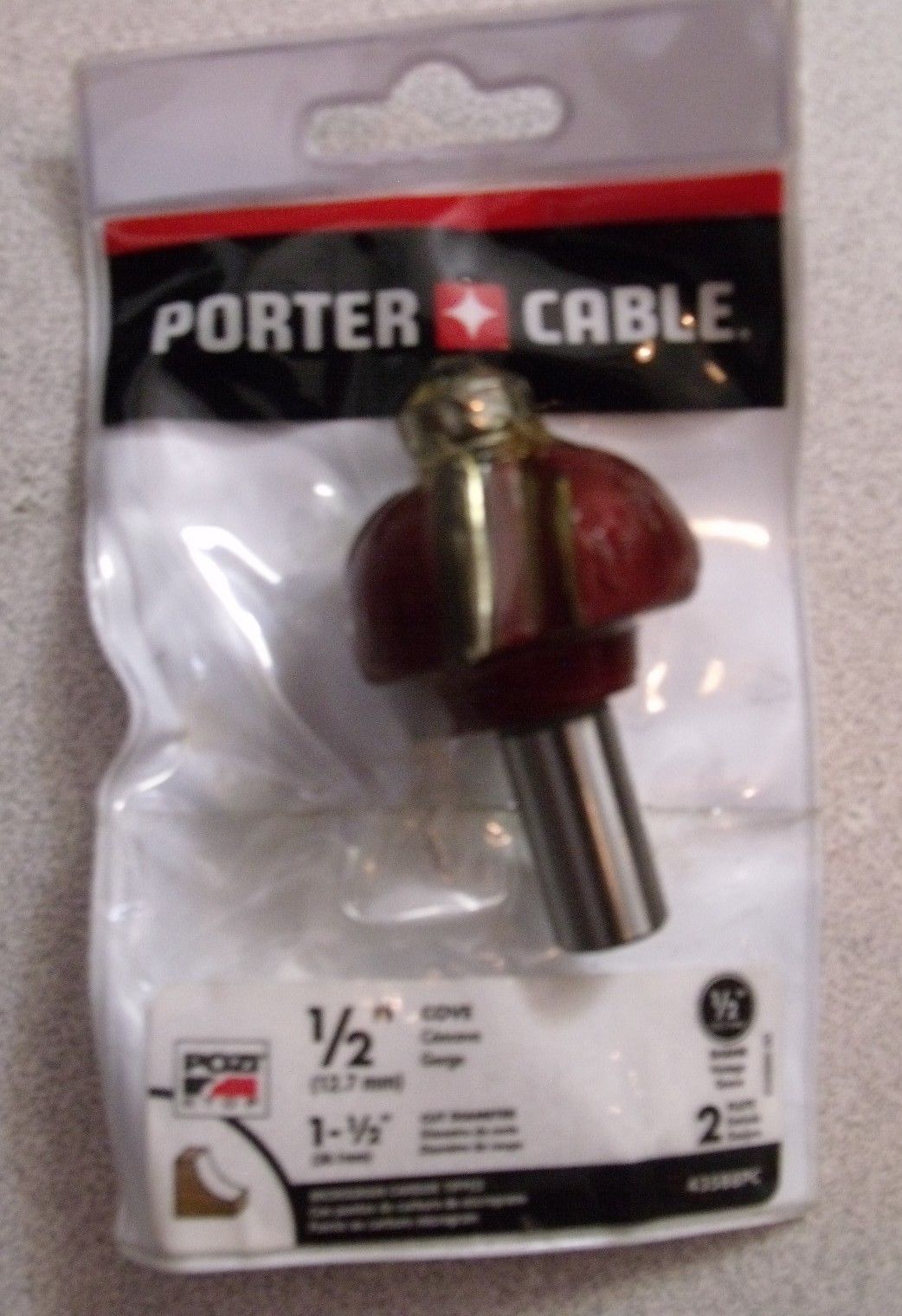 Porter Cable 43588PC 1/2" Cove 1-1/2" Cut Carbide Tipped Router Bit 1/2" Shank
