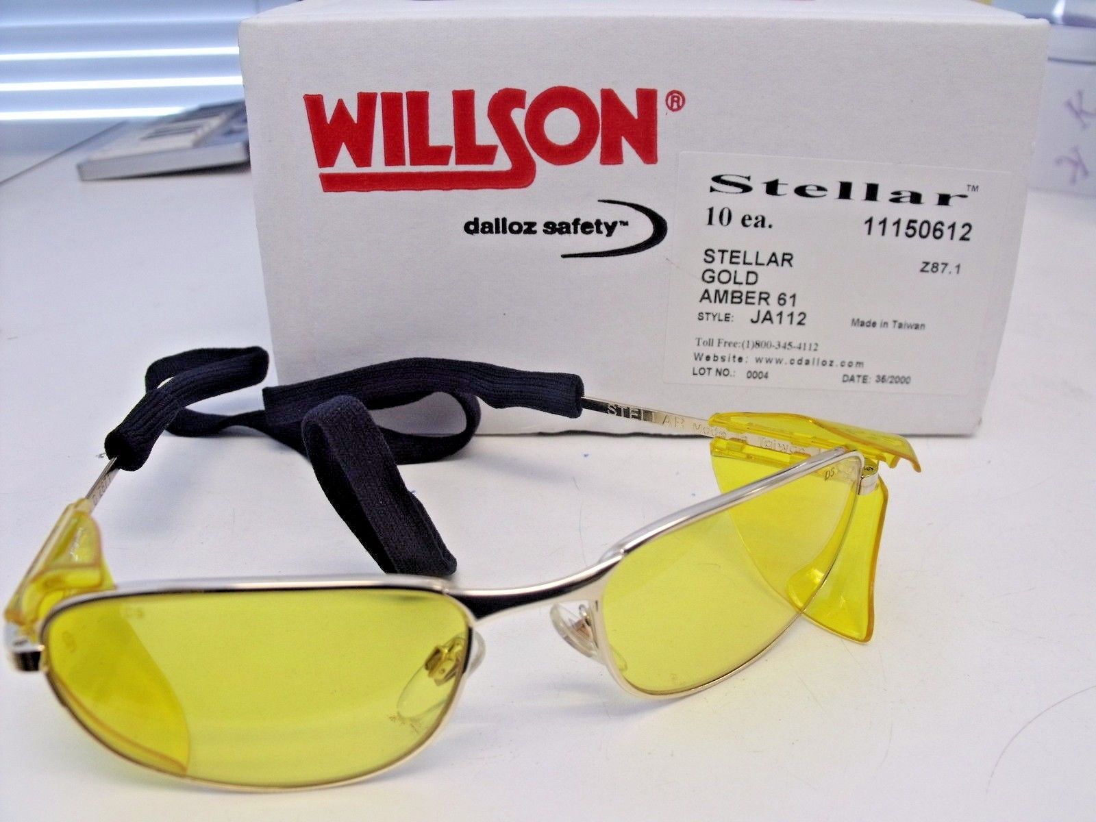 Willson 11150612 Stellar Frame Amber Lens Safety Glasses 10 Pairs