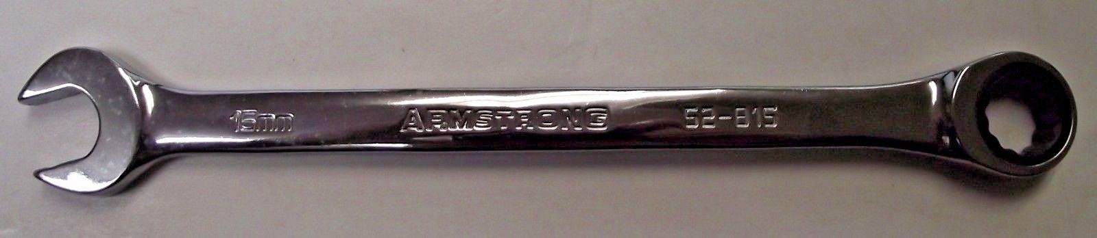 Armstrong 52-815 15mm 12 Point Full Polish Combination Ratcheting Wrench USA