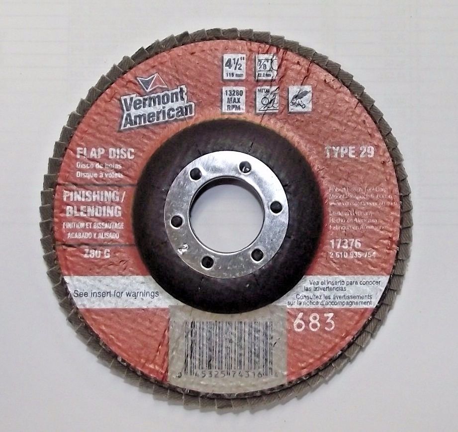 Vermont American 17376 4-1/2" x 7/8" Z80 Grit Zirconia Flap Disc Germany 10pcs.
