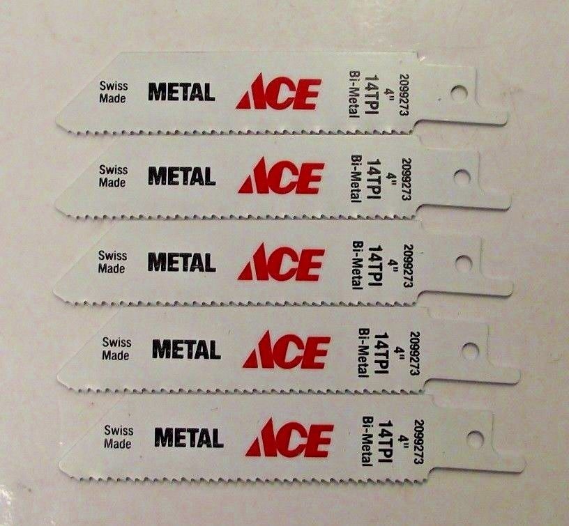ACE by Bosch 2099273 4" x 14 TPI Bi-Metal Metal Cutting Recip Saw Blades 5PCS