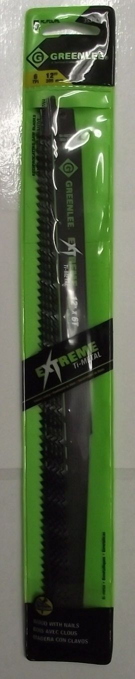 Greenlee 12" x 6TPI Extreme Ti-Metal Bi-metal Recip Saw Blades (5 Pack) 353-156G